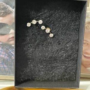 Gold 14 Kt CZ Earrings